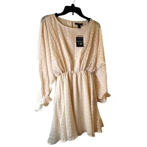 NWT Forever 21 Swiss Dot Cream/off white Small dress